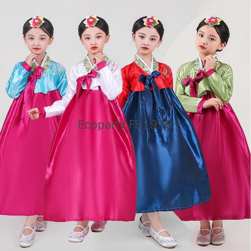 Women'S Fashion Korea - Sukienka Hanbok dla dziewczynek w 4