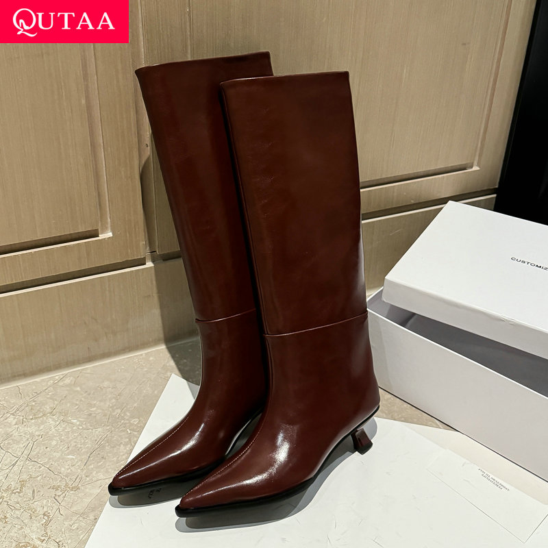QUTAA Fashion News Damskie koz – Women'S Fashion Knee High Boots recenzja i cena