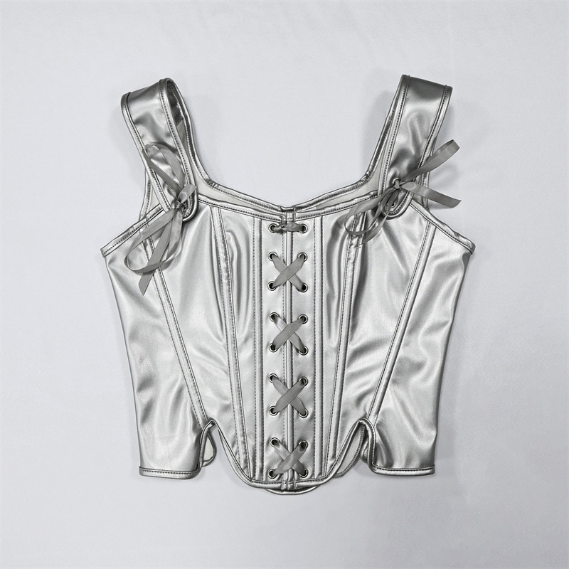 Damski srebrny gorset z ekoskó – Lace Trim Cami recenzja i cena